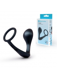 Черное эрекционное кольцо со стимулятором простаты Ringer Cock Ring   Plug - b-Vibe - в Сочи купить с доставкой