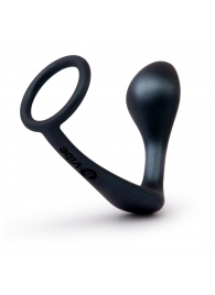 Черное эрекционное кольцо со стимулятором простаты Ringer Cock Ring   Plug - b-Vibe - в Сочи купить с доставкой