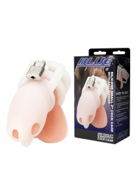 Белая клетка для пениса Silicone Small 2 in Cock Cage With Ball Divider - BlueLine - купить с доставкой в Сочи