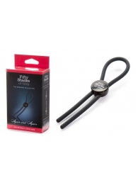 Тёмно-серое эрекционное кольцо с зажимом Again and Again Adjustable Cock Ring - Fifty Shades of Grey - в Сочи купить с доставкой