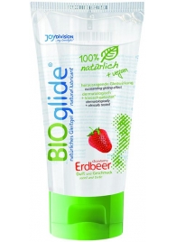 Гель-смазка на водной основе с ароматом клубники BioGlide - 80 мл. - Joy Division - купить с доставкой в Сочи