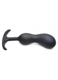 Черный массажер простаты с утяжелителями Premium Silicone Weighted Prostate Plug Large - 18,8 см. - XR Brands - в Сочи купить с доставкой