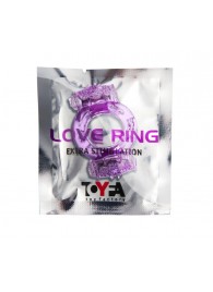 Фиолетовое виброкольцо с двумя вибропульками - Toyfa Basic - в Сочи купить с доставкой