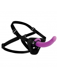 Лиловый поясной страпон Navigator Silicone G-Spot Dildo with Harness - 17,8 см. - XR Brands - купить с доставкой в Сочи