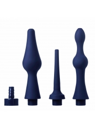 Набор из 3 универсальных насадок для анального душа Universal 3 Piece Silicone Enema Attachment Set - XR Brands - купить с доставкой в Сочи
