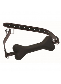 Черный кляп в форме косточки Hound Adjustable Dog Bone Gag - XR Brands - купить с доставкой в Сочи