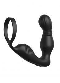 Черный вибростимулятор простаты с эрекционным кольцом Ass-Gasm Pro P-Spot Milker - Pipedream - в Сочи купить с доставкой