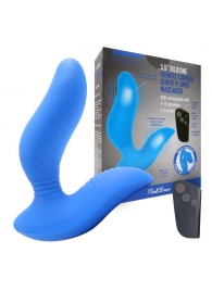 Синий вибромассажер простаты 3,5’’ Remote Control Curve P-spot Massager - 12 см. - Erokay - в Сочи купить с доставкой
