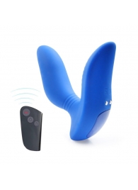 Синий вибромассажер простаты 3,5’’ Remote Control Curve P-spot Massager - 12 см. - Erokay - в Сочи купить с доставкой