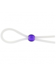 Прозрачное лассо с фиолетовой бусиной SILICONE COCK RING WITH BEAD LAVENDER - NMC - в Сочи купить с доставкой