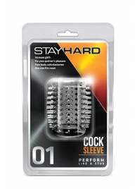Прозрачная насадка с шипами STAY HARD COCK SLEEVE 01 CLEAR - Blush Novelties - в Сочи купить с доставкой