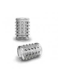 Прозрачная насадка на пенис с шишечками STAY HARD COCK SLEEVE 02 CLEAR - Blush Novelties - в Сочи купить с доставкой
