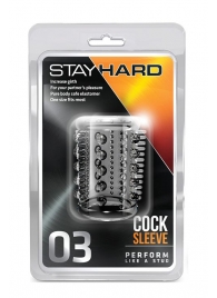 Прозрачная насадка с шипами и шишечками STAY HARD COCK SLEEVE 03 CLEAR - Blush Novelties - в Сочи купить с доставкой