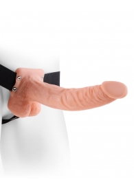 Полый страпон телесного цвета Hollow Strap-On with Balls - 24 см. - Pipedream - купить с доставкой в Сочи