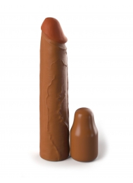 Коричневая насадка на член 2  Silicone X-tension - 20,3 см. - Pipedream - в Сочи купить с доставкой