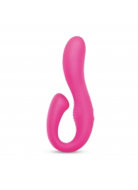 Розовый вибромассажер с клиторальным отростком Harmony Vibe - 16,8 см. - Together Toy