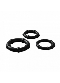 Набор из 3 черных эрекционных колец Babooom Ring Set - Adrien Lastic - в Сочи купить с доставкой