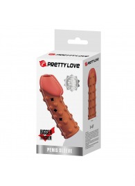 Телесная открытая насадка на пенис с бугорками - 19,8 см. - Baile - в Сочи купить с доставкой