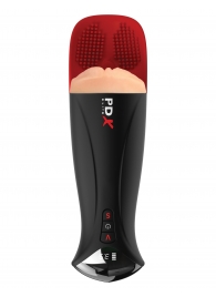 Телесный мастурбатор-вагина в черной колбе с вибрацией Fuck-O-Matic Pro XL - Pipedream - в Сочи купить с доставкой