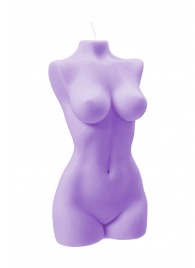 Фиолетовая интерьерная свеча в форме женского торса - 850 гр. - Pecado - купить с доставкой в Сочи