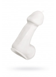 Белая свеча в форме пениса - 47 гр. - Pecado - купить с доставкой в Сочи