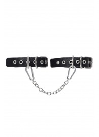 Черные оковы из одного ремешка с люверсами - Pecado - купить с доставкой в Сочи