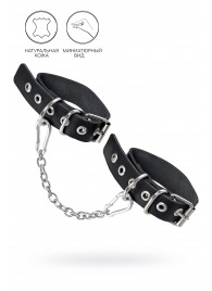 Черные оковы из одного ремешка с люверсами - Pecado - купить с доставкой в Сочи