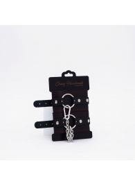 Черно-красные кожаные оковы - Crazy Handmade - купить с доставкой в Сочи