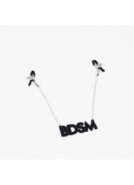 Зажимы на соски с кожаной подвеской BDSM - Crazy Handmade - купить с доставкой в Сочи