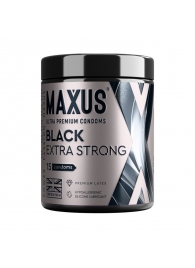 Черные утолщенные презервативы MAXUS Extra Strong с железным кейсом - 15 шт. - Maxus - купить с доставкой в Сочи
