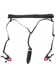 Женские вибростринги с зажимами для половых губ Spreader String with Vibrator - Orion - купить с доставкой в Сочи