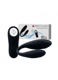 Чёрный вибромассажер для пар Indulgence Plus с ДУ - Baile
