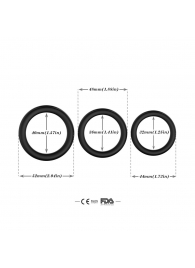 Набор из 3 черных эрекционных колец Stay Hard - Boys of Toys - в Сочи купить с доставкой