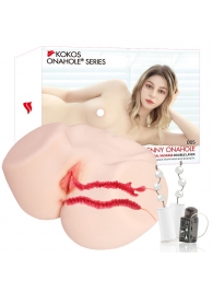 Мастурбатор-полуторс с двойным слоем материала и вибрацией Jenny Onahole Real Vagina - KOKOS - в Сочи купить с доставкой