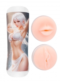 Двусторонний мастурбатор в колбе аниме - вагина и ротик - Tokyo Style - в Сочи купить с доставкой