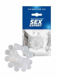 Эластичное эрекционное кольцо с двумя рядами шариков - Sex Expert - в Сочи купить с доставкой