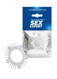 Эластичное эрекционное кольцо с шишечками и шипами - Sex Expert - в Сочи купить с доставкой