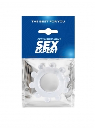 Прозрачное эрекционное кольцо со стимулирующими шариками - Sex Expert - в Сочи купить с доставкой