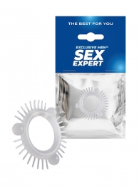 Эластичное эрекционное кольцо с 3 шариками и шипами - Sex Expert - в Сочи купить с доставкой