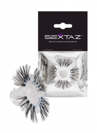 Эластичное эрекционное кольцо с черными «ресничками» - Sextaz - в Сочи купить с доставкой