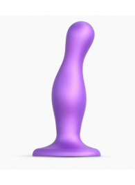Фиолетовая насадка Strap-On-Me Dildo Plug Curvy size M - Strap-on-me - купить с доставкой в Сочи