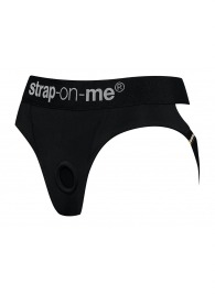 Черные трусики для насадок Heroine Lingerie Harness - size XL - Strap-on-me - купить с доставкой в Сочи