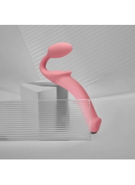 Розовый безремневой страпон Strap-on-me Semi-Realistic Bendable Strap-On size XL - Strap-on-me - купить с доставкой в Сочи