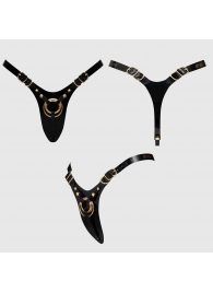 Черный пояс для фиксации насадок Strap-On-Me Leatherette Harness Fabulous - Strap-on-me - купить с доставкой в Сочи