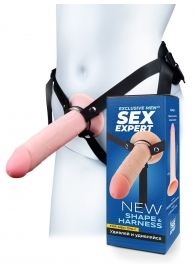 Мужской полый страпон на регулируемых ремешках - 22 см. - Sex Expert - купить с доставкой в Сочи