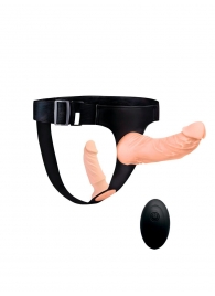 Женский страпон с 2 насадками, вибрацией и пультом ДУ - Erowoman-Eroman - купить с доставкой в Сочи