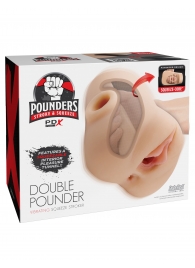 Телесный мастурбатор с вибрацией Double Pounder Vibrating Squeeze Stroker - Pipedream - в Сочи купить с доставкой