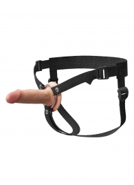 Телесный пустотелый фаллопротез 5’’ Hollow Silicone Strap-On - 14 см. - Pipedream - купить с доставкой в Сочи