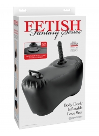 Черное надувное кресло с платформой для фиксации дилдо Body Dock Inflatable Love Seat - Pipedream - купить с доставкой в Сочи