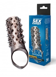 Дымчатая насадка на пенис с шипами и выпуклостями - 12,5 см. - Sex Expert - в Сочи купить с доставкой